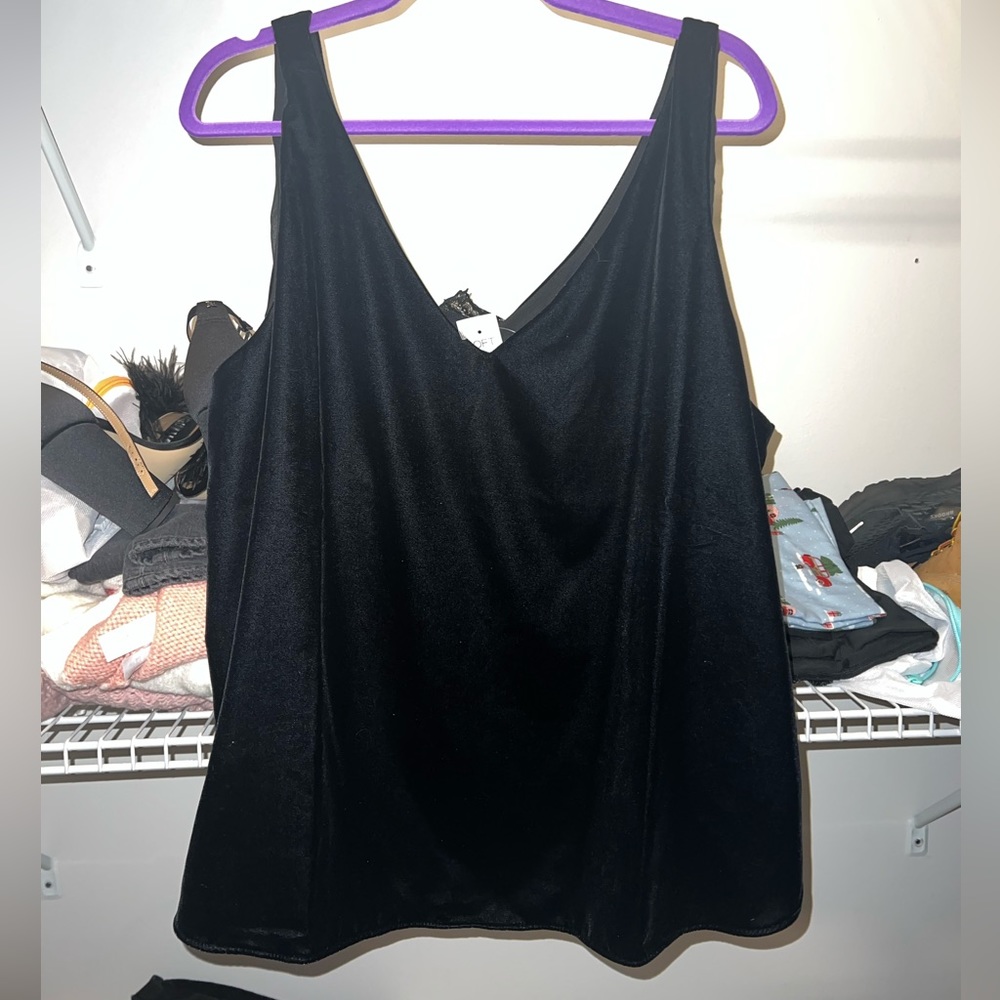 NEW WITH TAGS. Drapey, Velvet Tank Top Blouse